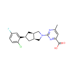 Cc1cc(C(=O)O)nc(N2C[C@H]3C[C@@H](c4cc(F)ccc4Cl)C[C@H]3C2)n1 ZINC000473124182