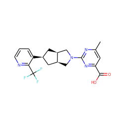 Cc1cc(C(=O)O)nc(N2C[C@H]3C[C@@H](c4cccnc4C(F)(F)F)C[C@H]3C2)n1 ZINC000474603522