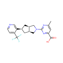 Cc1cc(C(=O)O)nc(N2C[C@H]3C[C@@H](c4cnccc4C(F)(F)F)C[C@H]3C2)n1 ZINC000473123913