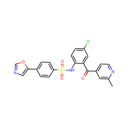 Cc1cc(C(=O)c2cc(Cl)ccc2NS(=O)(=O)c2ccc(-c3cnco3)cc2)ccn1 ZINC000038514377