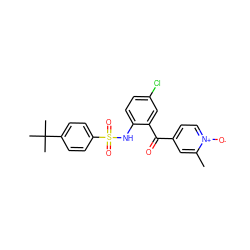 Cc1cc(C(=O)c2cc(Cl)ccc2NS(=O)(=O)c2ccc(C(C)(C)C)cc2)cc[n+]1[O-] ZINC000038801708