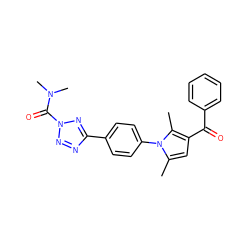 Cc1cc(C(=O)c2ccccc2)c(C)n1-c1ccc(-c2nnn(C(=O)N(C)C)n2)cc1 ZINC000096258081