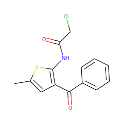 Cc1cc(C(=O)c2ccccc2)c(NC(=O)CCl)s1 ZINC000000415517