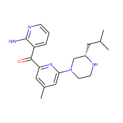 Cc1cc(C(=O)c2cccnc2N)nc(N2CCN[C@@H](CC(C)C)C2)c1 ZINC000068198768