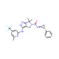 Cc1cc(C(F)(F)F)cc(Nc2[nH]nc3c2CN(C(=O)N[C@H]2C[C@@H]2c2ccccc2)C3(C)C)n1 ZINC000038217416