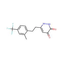 Cc1cc(C(F)(F)F)ccc1CCc1cc(=O)c(=O)[nH][nH]1 ZINC000205730651