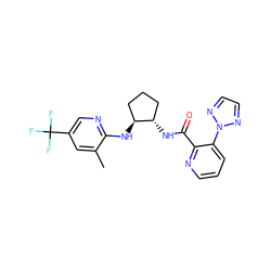 Cc1cc(C(F)(F)F)cnc1N[C@H]1CCC[C@@H]1NC(=O)c1ncccc1-n1nccn1 ZINC001772611364