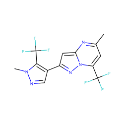 Cc1cc(C(F)(F)F)n2nc(-c3cnn(C)c3C(F)(F)F)cc2n1 ZINC000001393636