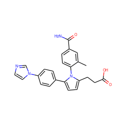 Cc1cc(C(N)=O)ccc1-n1c(CCC(=O)O)ccc1-c1ccc(-n2ccnc2)cc1 ZINC000066156654