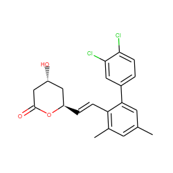 Cc1cc(C)c(/C=C/[C@@H]2C[C@@H](O)CC(=O)O2)c(-c2ccc(Cl)c(Cl)c2)c1 ZINC000029475892