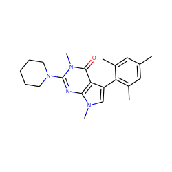 Cc1cc(C)c(-c2cn(C)c3nc(N4CCCCC4)n(C)c(=O)c23)c(C)c1 ZINC000071330064