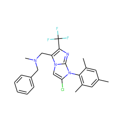 Cc1cc(C)c(-n2c(Cl)cn3c(CN(C)Cc4ccccc4)c(C(F)(F)F)nc23)c(C)c1 ZINC000049037308