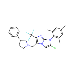 Cc1cc(C)c(-n2c(Cl)cn3c(CN4CC[C@H](c5ccccc5)C4)c(C(F)(F)F)nc23)c(C)c1 ZINC000049036239