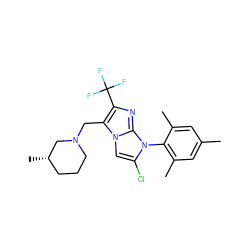 Cc1cc(C)c(-n2c(Cl)cn3c(CN4CCC[C@H](C)C4)c(C(F)(F)F)nc23)c(C)c1 ZINC000049035791