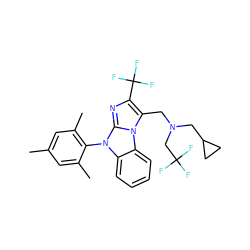 Cc1cc(C)c(-n2c3ccccc3n3c(CN(CC4CC4)CC(F)(F)F)c(C(F)(F)F)nc23)c(C)c1 ZINC000028396822