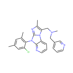 Cc1cc(C)c(-n2c3ncccc3n3c(CN(C)Cc4cccnc4)c(C)nc23)c(Cl)c1 ZINC000028903837