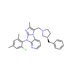 Cc1cc(C)c(-n2c3ncccc3n3c(CN4CC[C@@H](Cc5ccccc5)C4)c(C)nc23)c(Cl)c1 ZINC000028903800