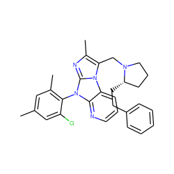 Cc1cc(C)c(-n2c3ncccc3n3c(CN4CCC[C@@H]4CCc4ccccc4)c(C)nc23)c(Cl)c1 ZINC000028903818