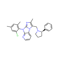 Cc1cc(C)c(-n2c3ncccc3n3c(CN4CCC[C@@H]4c4ccccc4)c(C)nc23)c(Cl)c1 ZINC000028903791