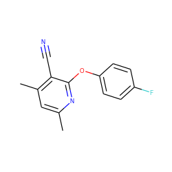 Cc1cc(C)c(C#N)c(Oc2ccc(F)cc2)n1 ZINC000000129457