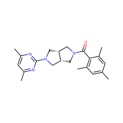 Cc1cc(C)c(C(=O)N2C[C@@H]3CN(c4nc(C)cc(C)n4)C[C@@H]3C2)c(C)c1 ZINC000167033039