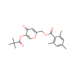 Cc1cc(C)c(C(=O)OCc2cc(=O)c(OC(=O)C(C)(C)C)co2)c(C)c1 ZINC000026006925