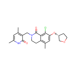 Cc1cc(C)c(CN2CCc3c(C)cc(O[C@@H]4CCOC4)c(Cl)c3C2=O)c(=O)[nH]1 ZINC000219257593