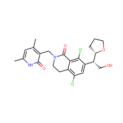 Cc1cc(C)c(CN2CCc3c(Cl)cc([C@@H](CO)[C@@H]4CCCO4)c(Cl)c3C2=O)c(=O)[nH]1 ZINC001772655202