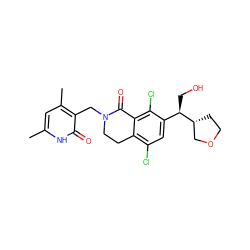 Cc1cc(C)c(CN2CCc3c(Cl)cc([C@@H](CO)[C@@H]4CCOC4)c(Cl)c3C2=O)c(=O)[nH]1 ZINC001772585988