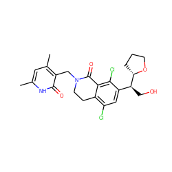 Cc1cc(C)c(CN2CCc3c(Cl)cc([C@H](CO)[C@@H]4CCCO4)c(Cl)c3C2=O)c(=O)[nH]1 ZINC001772609434