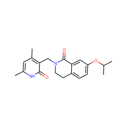 Cc1cc(C)c(CN2CCc3ccc(OC(C)C)cc3C2=O)c(=O)[nH]1 ZINC000220932241