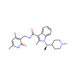 Cc1cc(C)c(CNC(=O)c2c(C)n([C@H](C)C3CCN(C)CC3)c3ccccc23)c(=O)[nH]1 ZINC000474608443