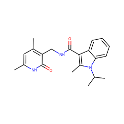 Cc1cc(C)c(CNC(=O)c2c(C)n(C(C)C)c3ccccc23)c(=O)[nH]1 ZINC000474604828