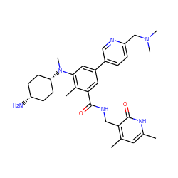 Cc1cc(C)c(CNC(=O)c2cc(-c3ccc(CN(C)C)nc3)cc(N(C)[C@H]3CC[C@@H](N)CC3)c2C)c(=O)[nH]1 ZINC000473245124