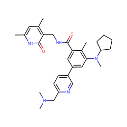 Cc1cc(C)c(CNC(=O)c2cc(-c3ccc(CN(C)C)nc3)cc(N(C)C3CCCC3)c2C)c(=O)[nH]1 ZINC000098186365