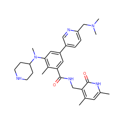 Cc1cc(C)c(CNC(=O)c2cc(-c3ccc(CN(C)C)nc3)cc(N(C)C3CCNCC3)c2C)c(=O)[nH]1 ZINC000147081081