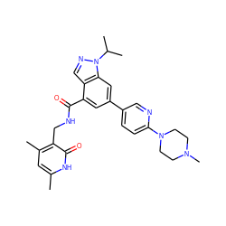 Cc1cc(C)c(CNC(=O)c2cc(-c3ccc(N4CCN(C)CC4)nc3)cc3c2cnn3C(C)C)c(=O)[nH]1 ZINC000095562850