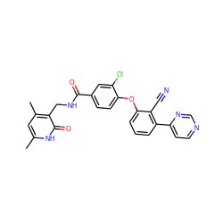 Cc1cc(C)c(CNC(=O)c2ccc(Oc3cccc(-c4ccncn4)c3C#N)c(Cl)c2)c(=O)[nH]1 ZINC000148213181