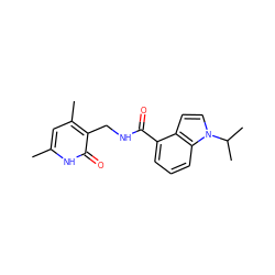 Cc1cc(C)c(CNC(=O)c2cccc3c2ccn3C(C)C)c(=O)[nH]1 ZINC000139979473