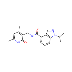 Cc1cc(C)c(CNC(=O)c2cccc3c2cnn3C(C)C)c(=O)[nH]1 ZINC000142990739