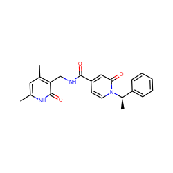 Cc1cc(C)c(CNC(=O)c2ccn([C@H](C)c3ccccc3)c(=O)c2)c(=O)[nH]1 ZINC000147752808