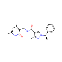 Cc1cc(C)c(CNC(=O)c2cn([C@H](C)c3ccccc3)nc2C)c(=O)[nH]1 ZINC000148513281