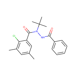 Cc1cc(C)c(Cl)c(C(=O)N(NC(=O)c2ccccc2)C(C)(C)C)c1 ZINC000103197579