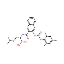 Cc1cc(C)c(NC(=O)Nc2cc3ccccc3cc2C(=O)N[C@@H](COC(C)C)C(=O)O)c(C)c1 ZINC000038217585