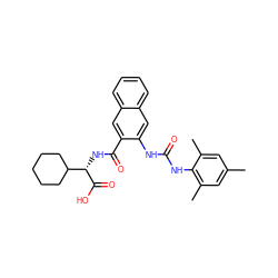 Cc1cc(C)c(NC(=O)Nc2cc3ccccc3cc2C(=O)N[C@H](C(=O)O)C2CCCCC2)c(C)c1 ZINC000040891578