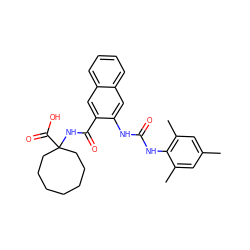 Cc1cc(C)c(NC(=O)Nc2cc3ccccc3cc2C(=O)NC2(C(=O)O)CCCCCCC2)c(C)c1 ZINC000035903915