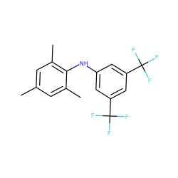 Cc1cc(C)c(Nc2cc(C(F)(F)F)cc(C(F)(F)F)c2)c(C)c1 ZINC000653833445