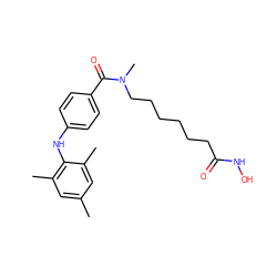 Cc1cc(C)c(Nc2ccc(C(=O)N(C)CCCCCCC(=O)NO)cc2)c(C)c1 ZINC000118363450