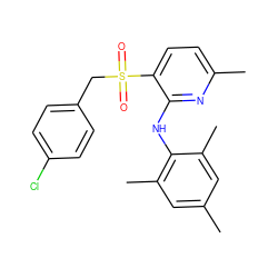 Cc1cc(C)c(Nc2nc(C)ccc2S(=O)(=O)Cc2ccc(Cl)cc2)c(C)c1 ZINC000028570113