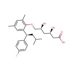 Cc1cc(C)c(OC[C@@H](O)C[C@@H](O)CC(=O)O)c([C@@H](CC(C)C)c2ccc(F)cc2)c1 ZINC000013824686